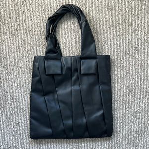 Zara black faux leather shoulder bag